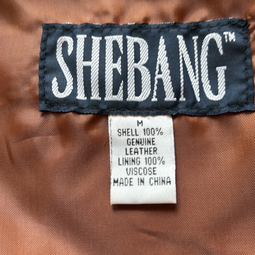 Shebang sz M genuine leather camel colored snap front vest. - Picture 6 of 7